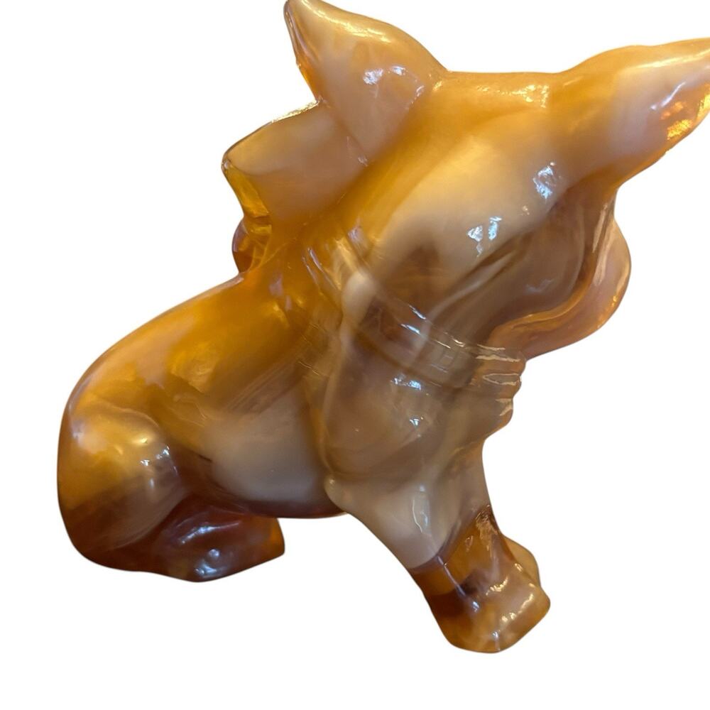 Vintage 1960s Imperial Caramel Slag Glass Parlour Pup Bulldog Figurine - Picture 2 of 6